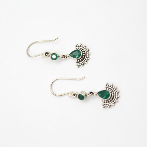 Silver Green Dangler Earrings | Dangler Earring | Gift For Women's